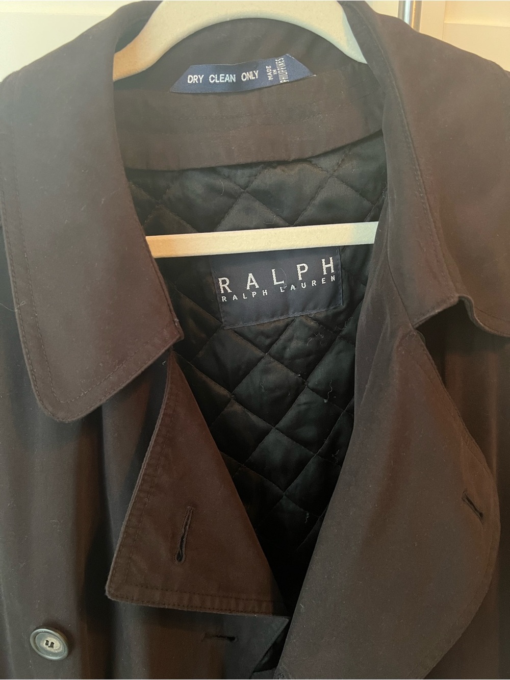 Ralph Lauren Black Double-Breasted Trench Coat - Picture 2 of 8